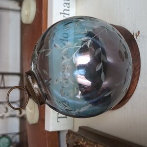 Vintage Kugel Glass Etched Ornament